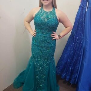Sherri Hill Turquoise Prom Dress